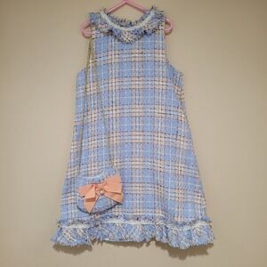 Girls‎ Blueberi Boulevard Dress Purse Set Girls Size 10 Tweed Sleeveless Easter